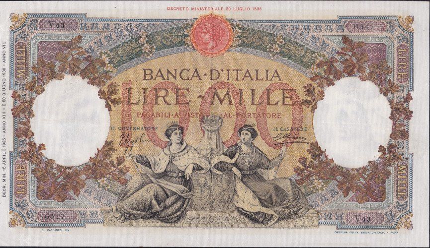 una banconota da 1000 Lire