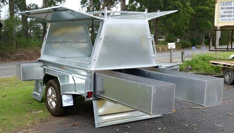 A Customize Trailer With A Canopy On Top — Hastings Trailer Centre in Port Macquarie, NSW