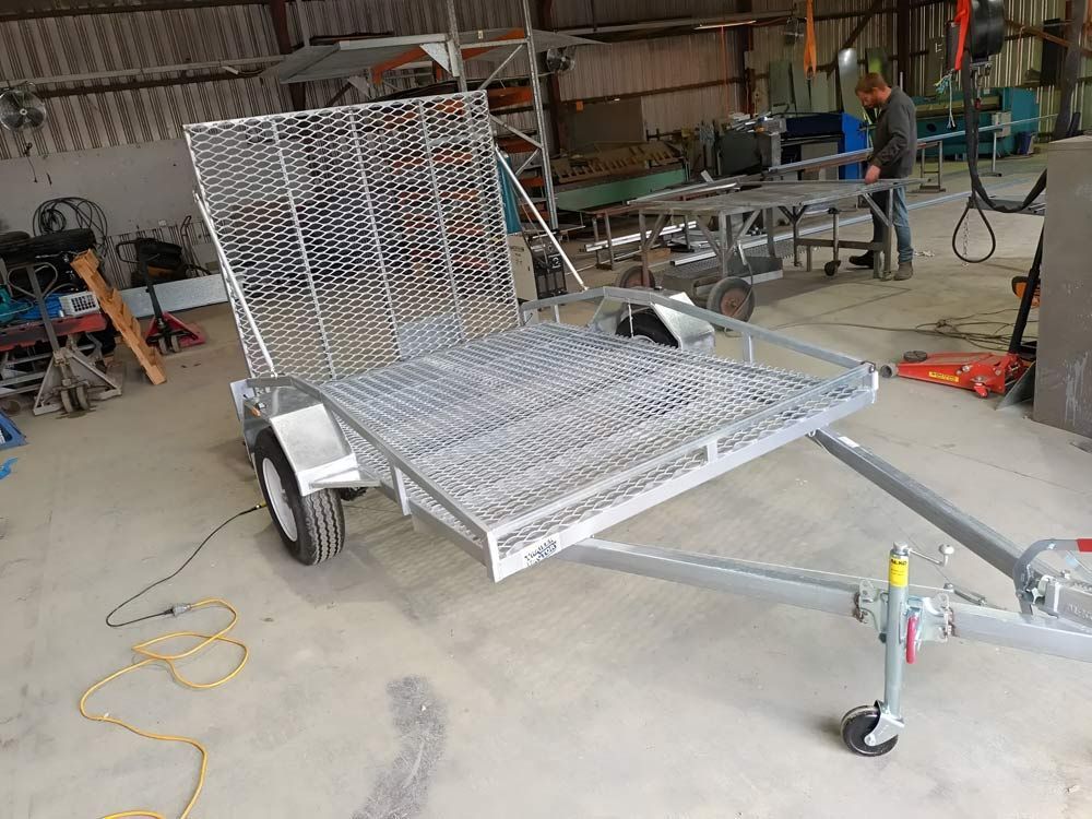 A Trailer Is Being Built In A Garage — Hastings Trailer Centre in Port Kempsey, NSW