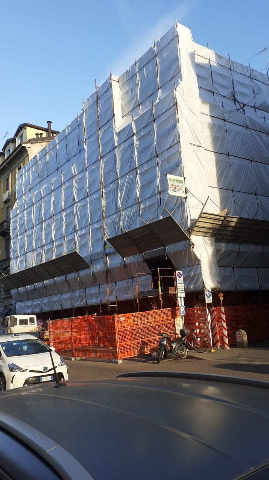 copertura in PVC per cantieri edili