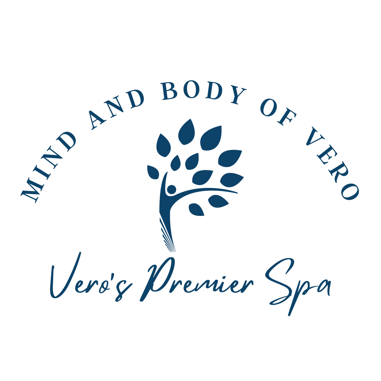 The logo for vero 's premier spa shows a tree with leaves on it.