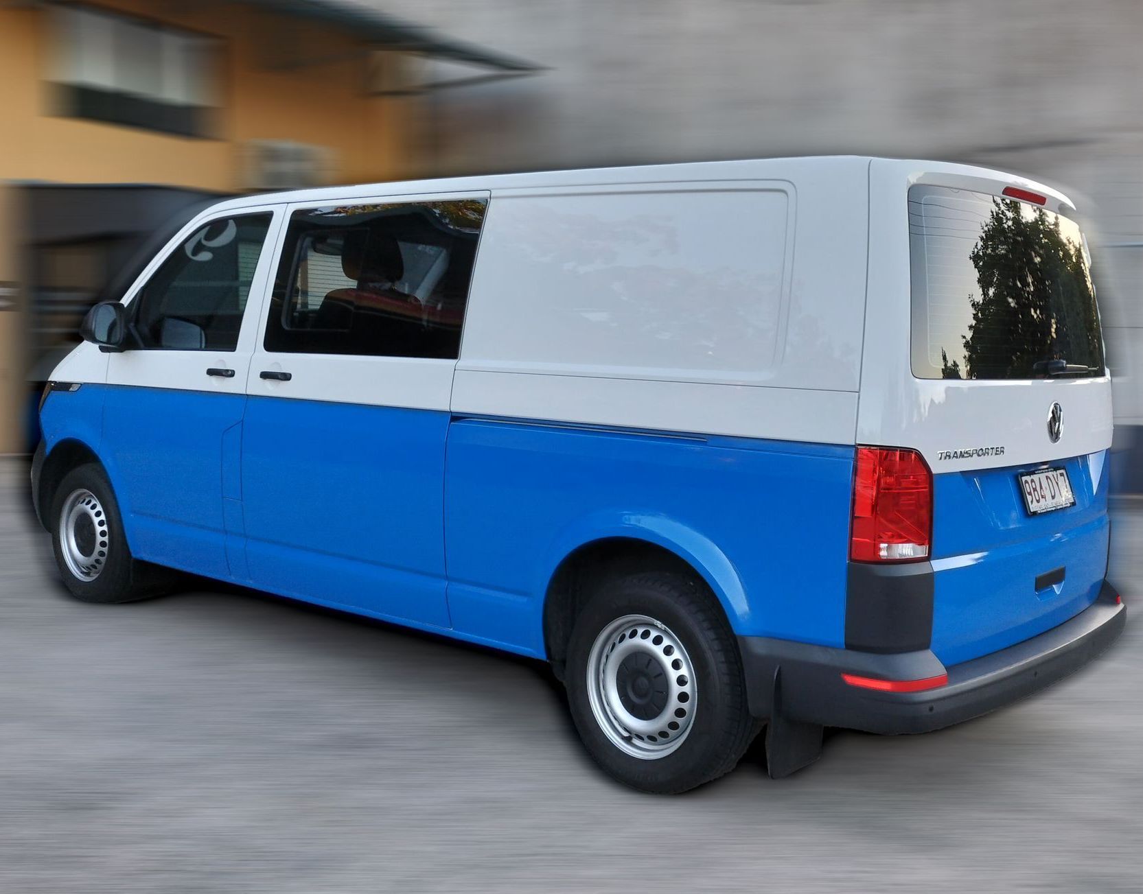 Blue and White Van — Caledonian Colour In Kunda Park, QLD