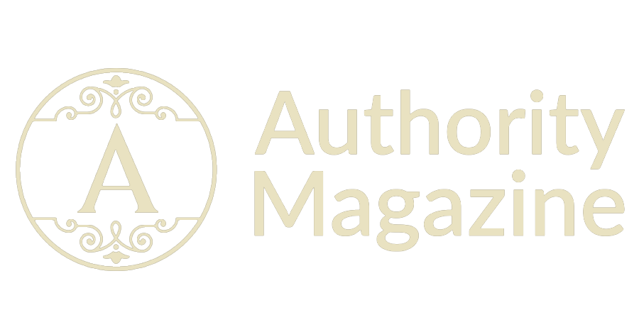 The logo for the authority magazine is a circle with a letter a in it.