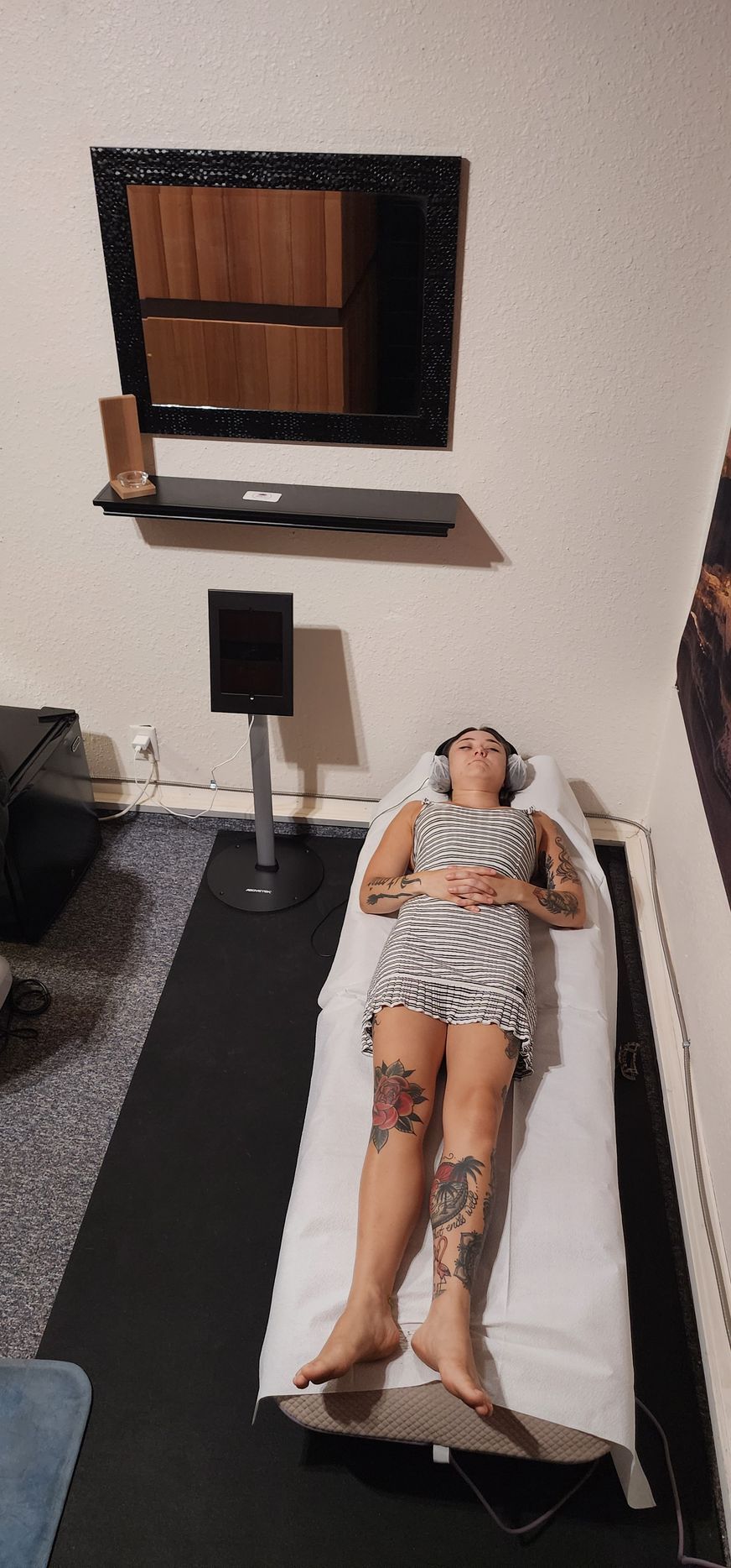 Woman Listening to Music with Massage Chair — Vancouver, WA — Automated Wellness Center