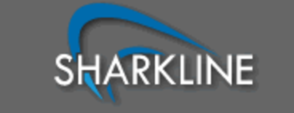 A logo for sharkline is shown on a grey background
