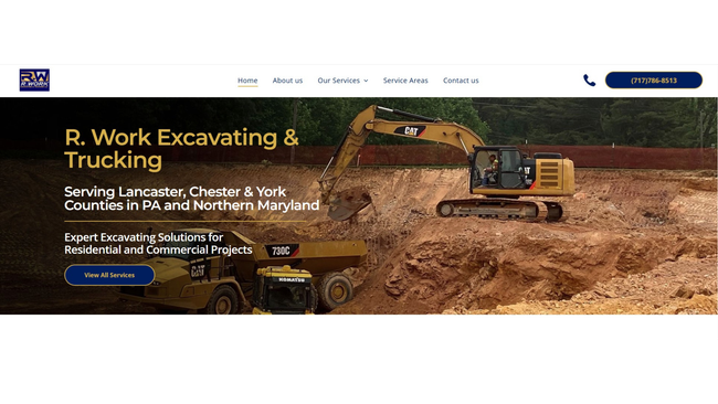 Excavator and truck on a construction site,