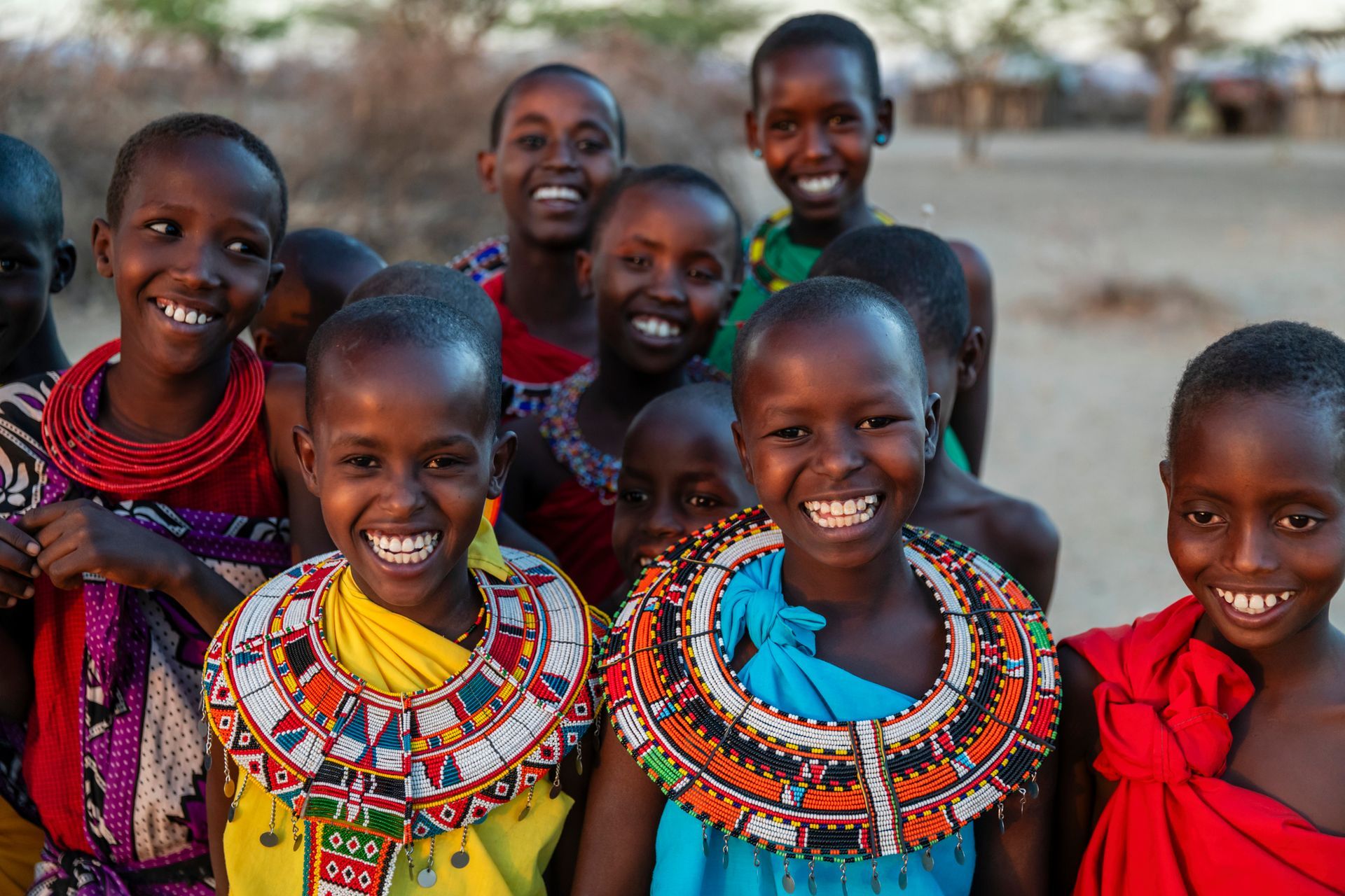 A lone tree stands in a golden savanna, with a pond in the foreground and a cloudy sky overhead.