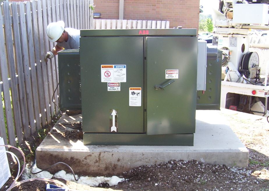 Utility Company Transformer Pad after leveling with Secure Set Pad Leveling Foam