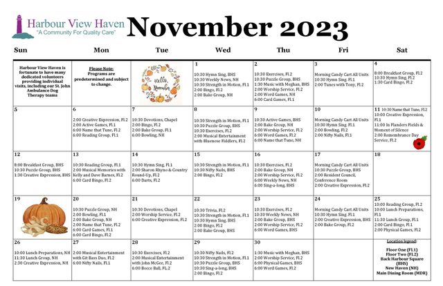 Events for November 2023