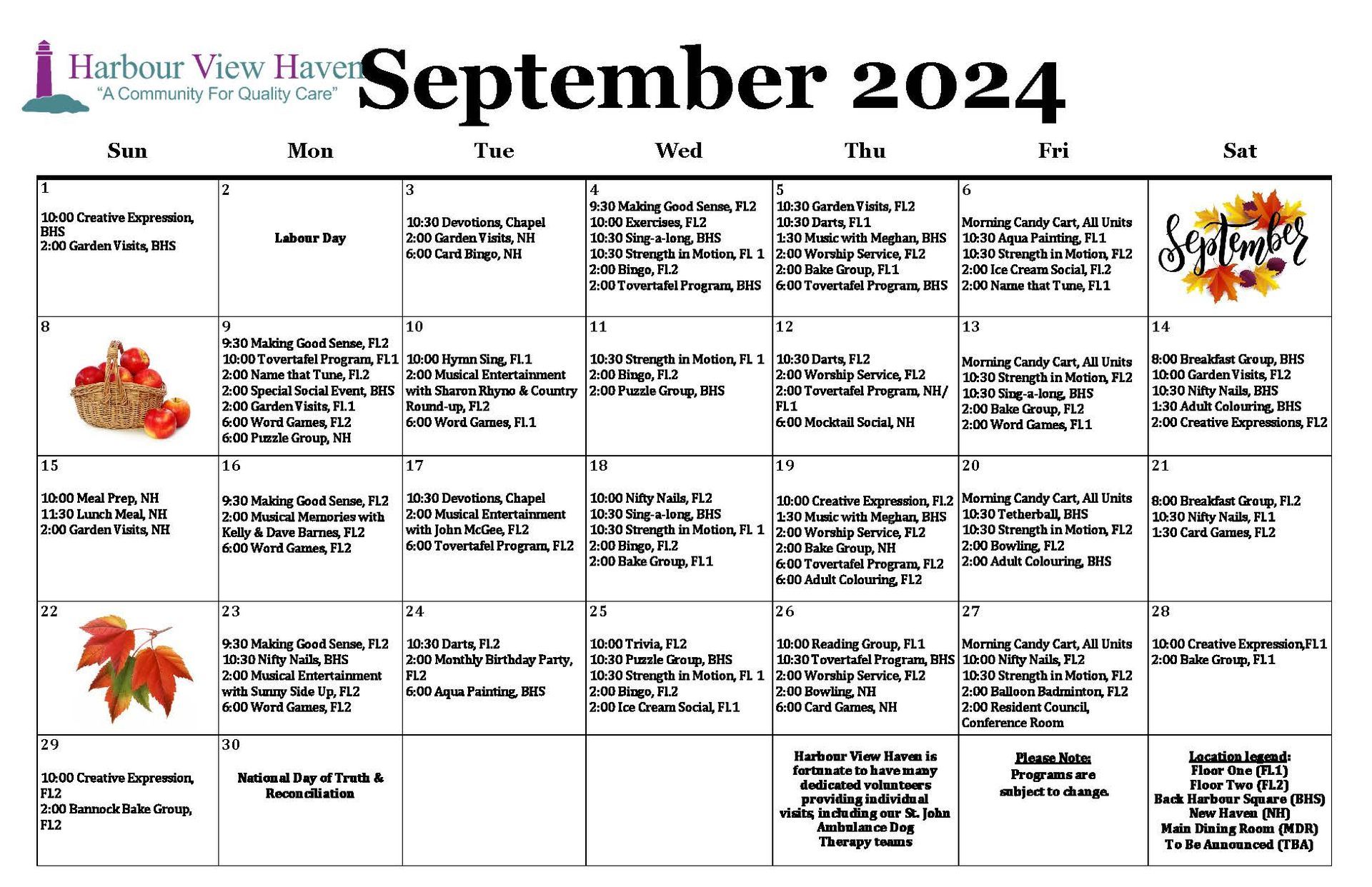 September 2024 Events