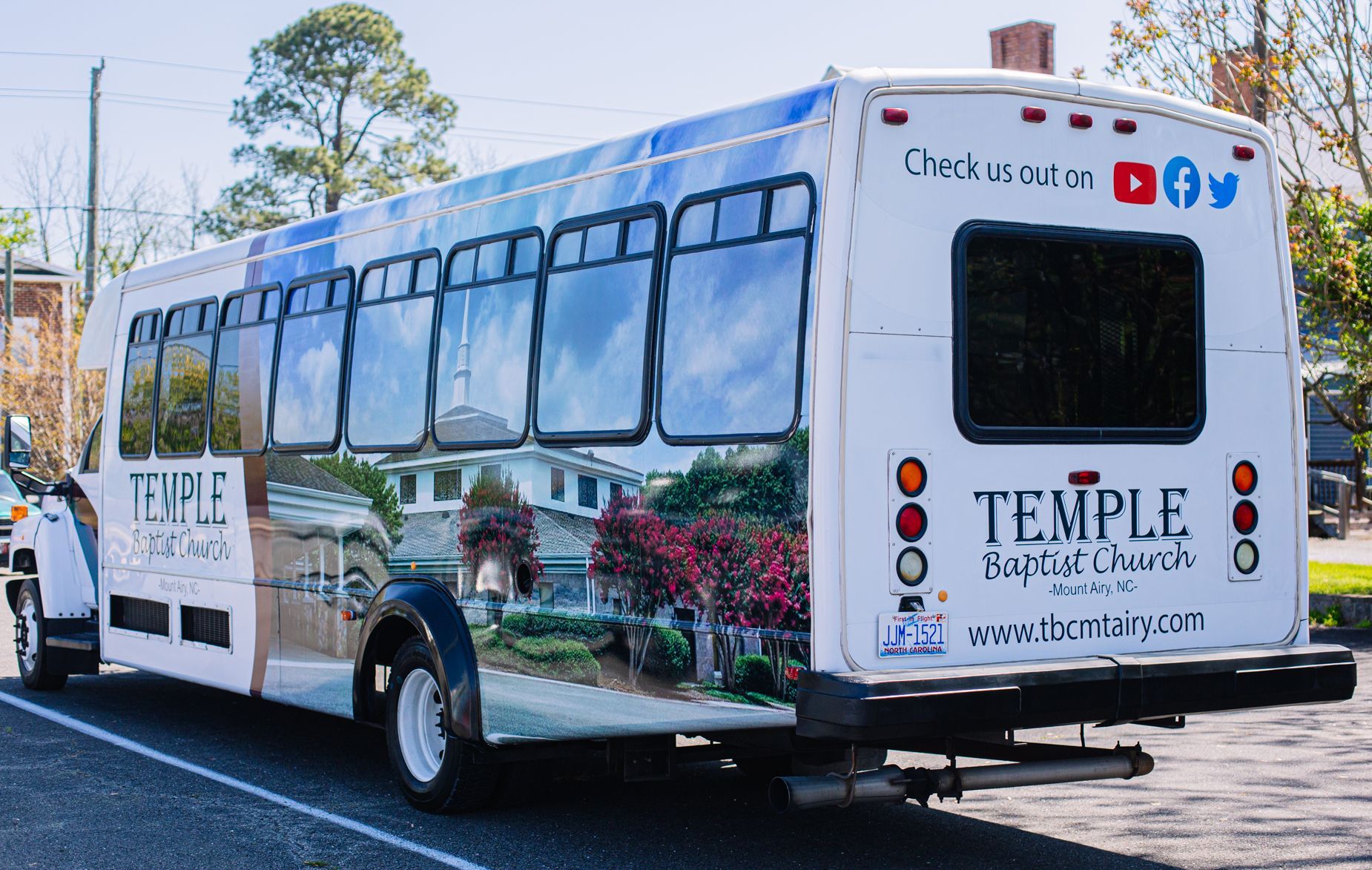 Full bus wrap for Baptist church