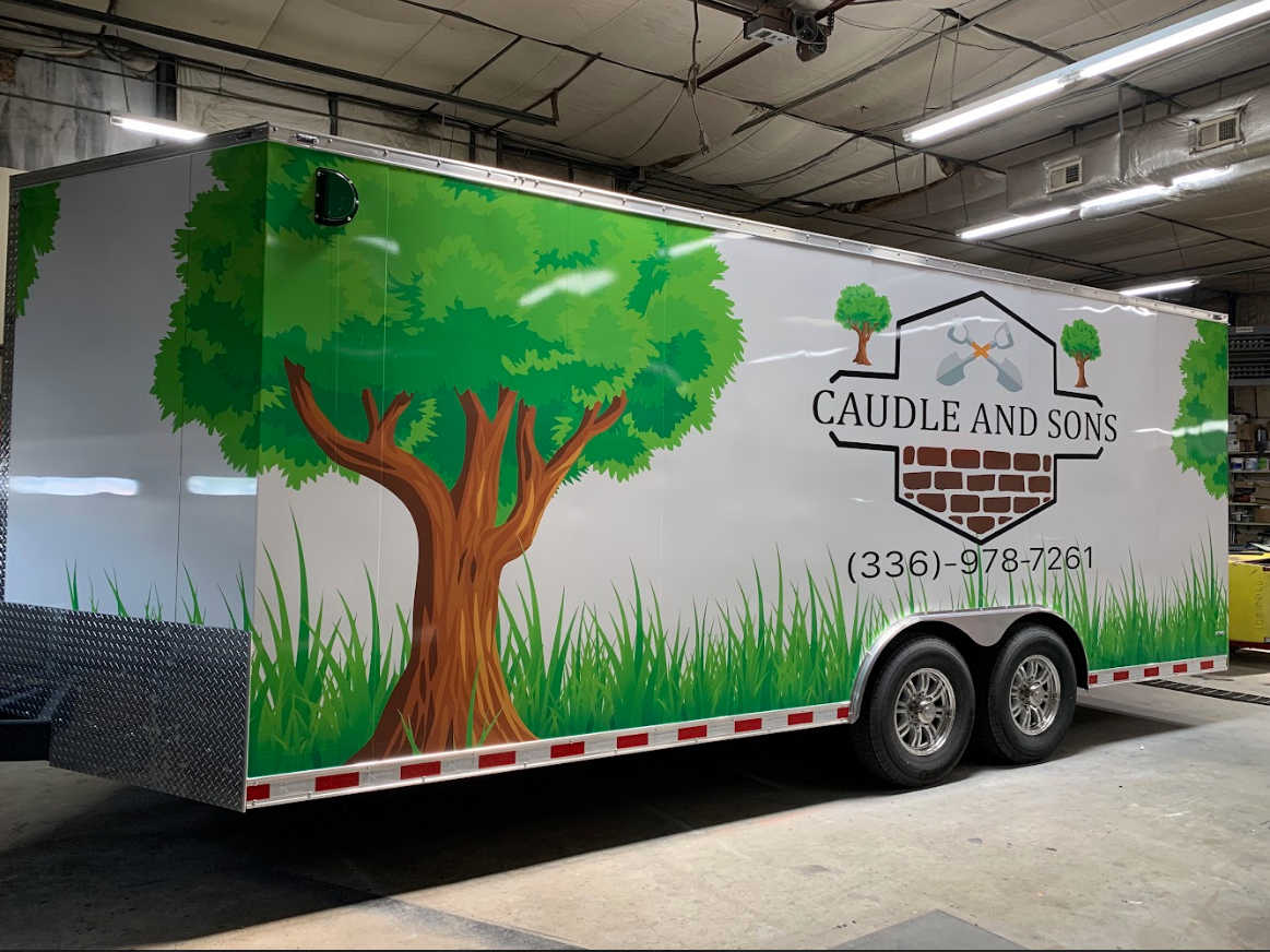 Full trailer wrap for landscaping company