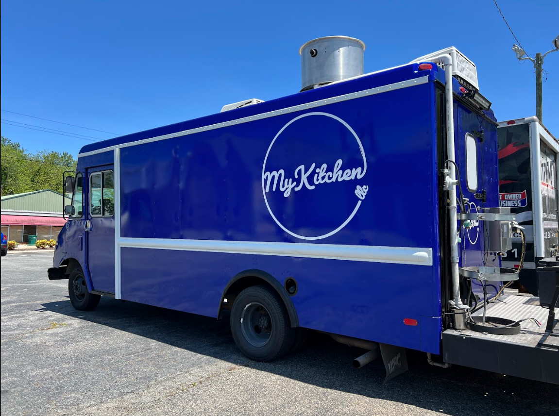 Vehicle wrap for food truck named My Kitchen