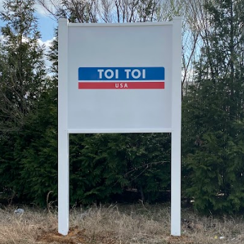 Outdoor signage for portable toilet business