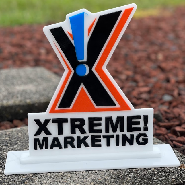 Tabletop signage made entirely out of acrylic cut by laser.