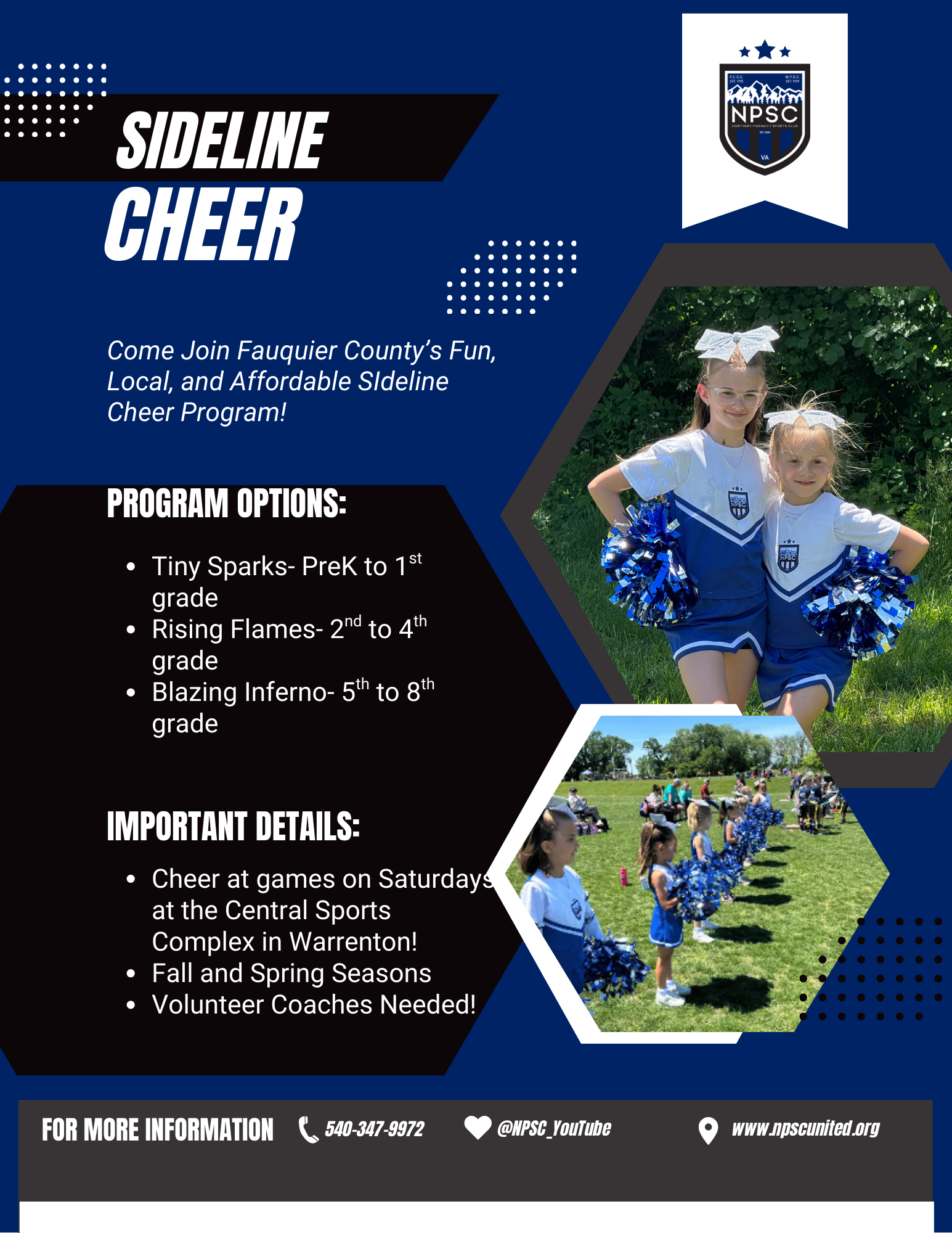Northern Piedmont Sports Club cheerleading program options
