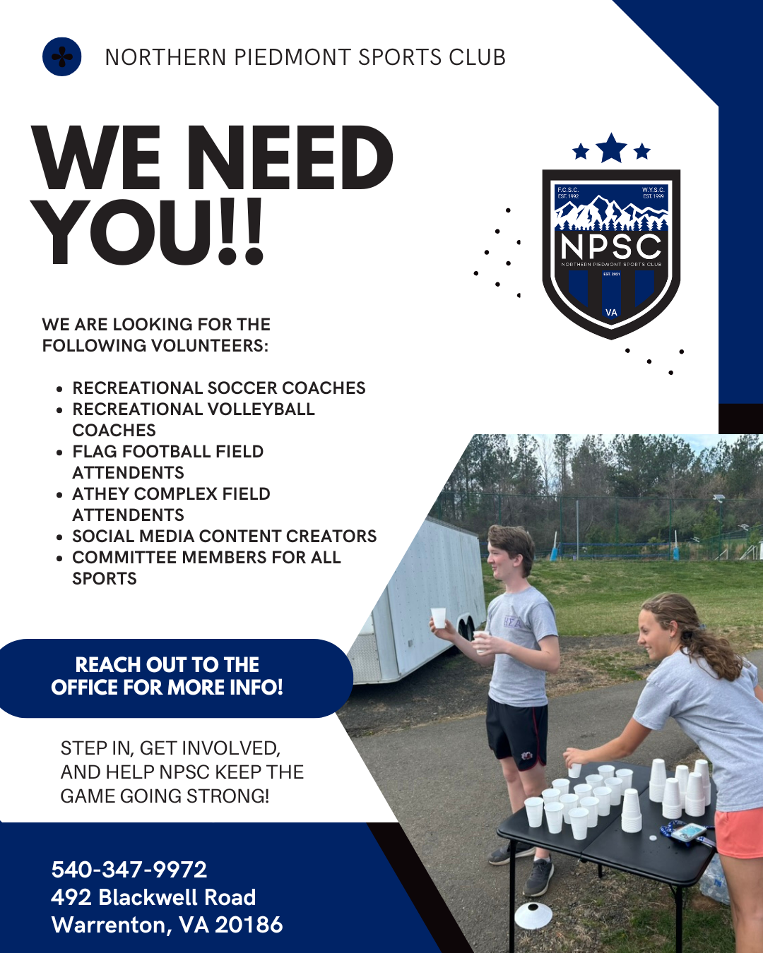 Northern Piedmont Sports Club rec soccer information