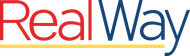 A red , blue and yellow logo for real way