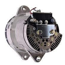 A close up of an alternator on a white background.