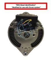 A picture of a alternator with decal identification.