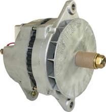 A close up of a alternator on a white background.