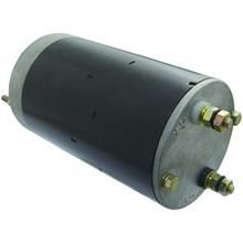 A close up of a black electric motor on a white background.