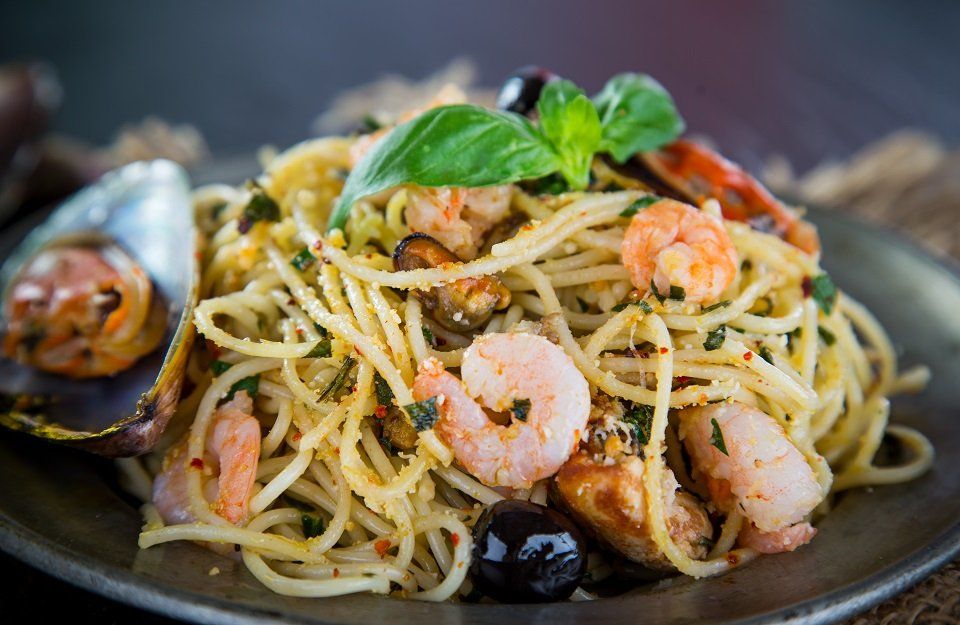 Spaghetti cozze e gamberetti