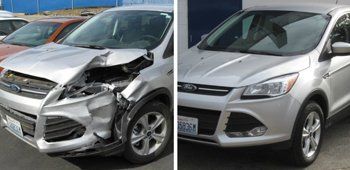 Auto Body Repair — Before and After Image of Car in Spokane, WA