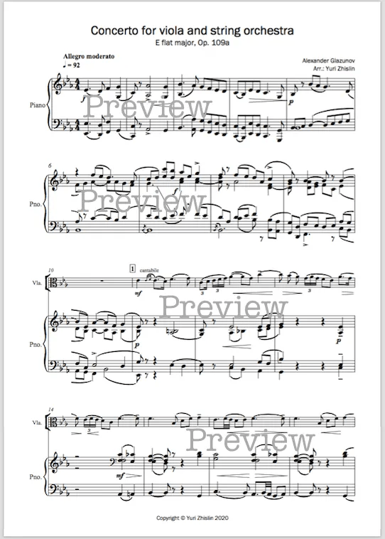 score -piano part