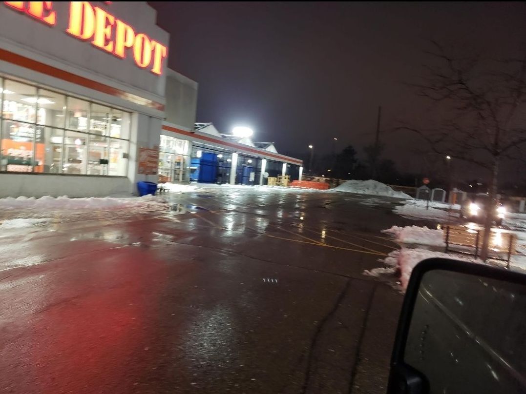 The word depot is on the side of a building