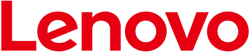 Logotipo rojo de Lenovo sobre fondo blanco