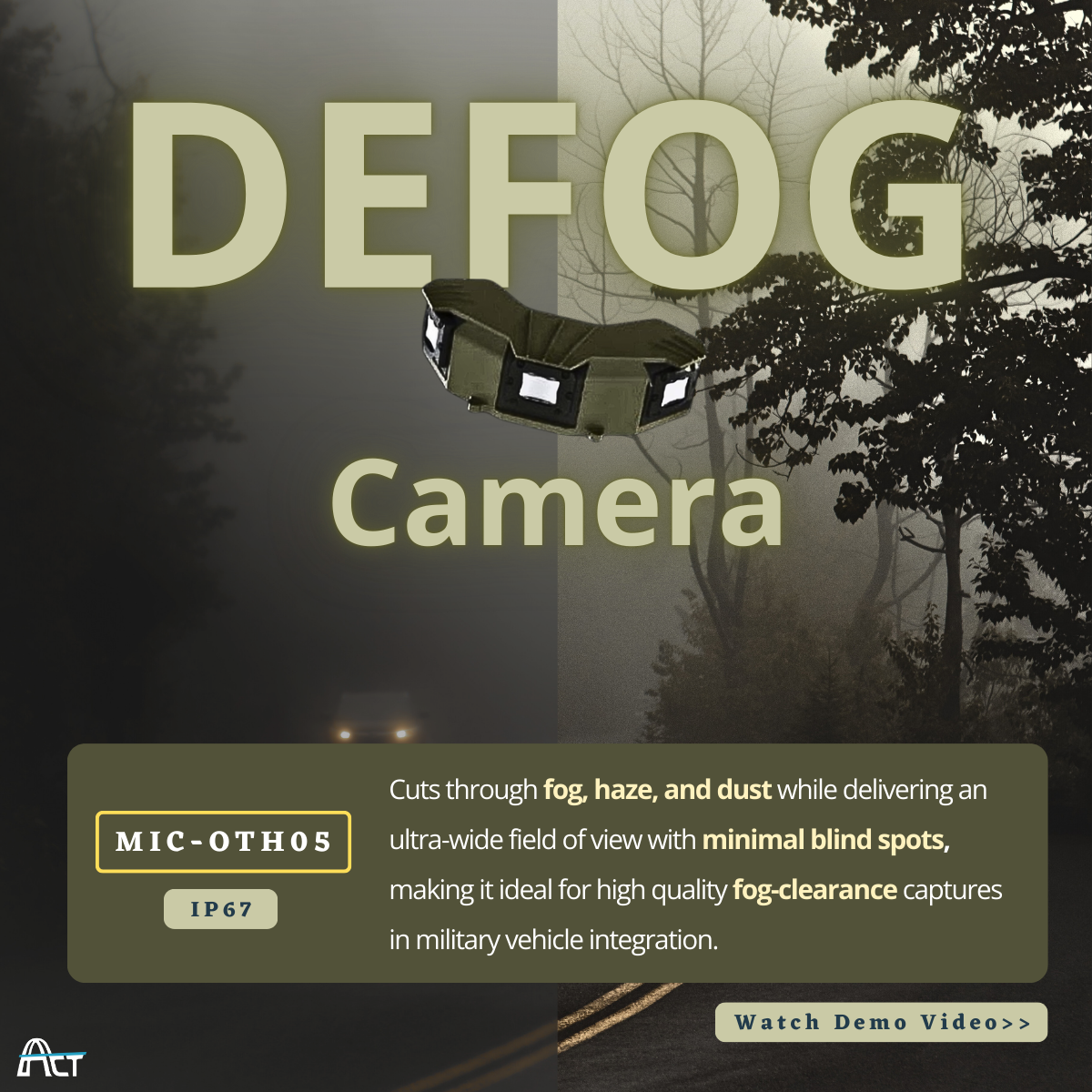 ACT POWER Advanced Defog Camera for Harsh Environment