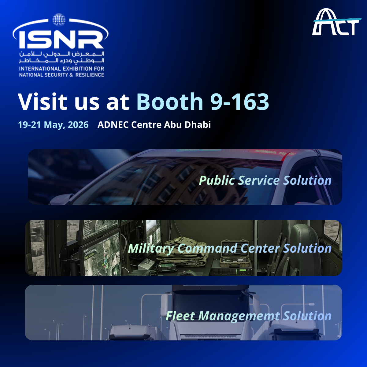 Join ACT POWER TAIWAN at ISNR Abu Dhabi Booth 9-163