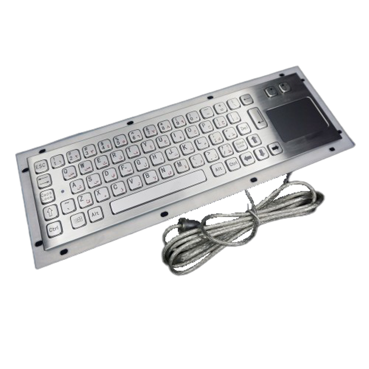 ACT POWER MIC-K6601 Stainless-Steel Keyboard with Touchpad, Panel Mount
