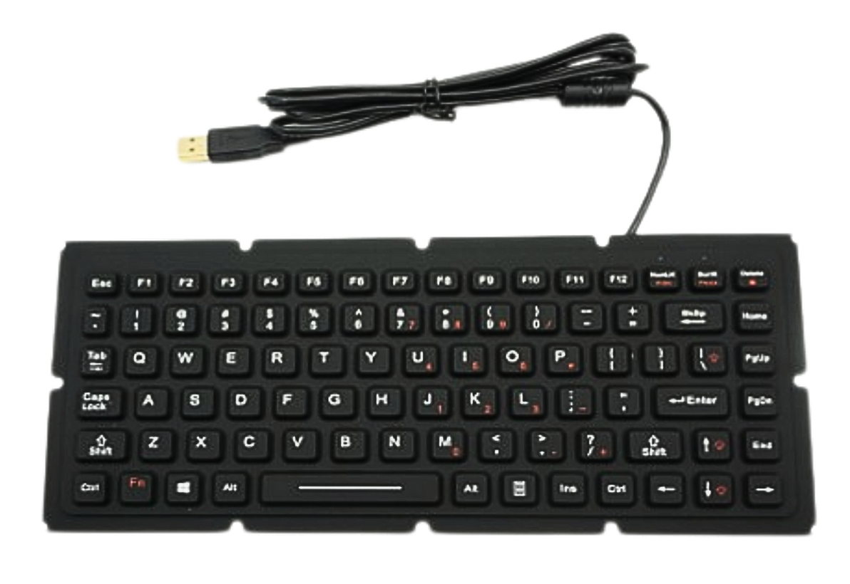 ACT POWER MIC-K8904 89 Keys Silicone Rugged Keyboard with Sealed Optical Trackball