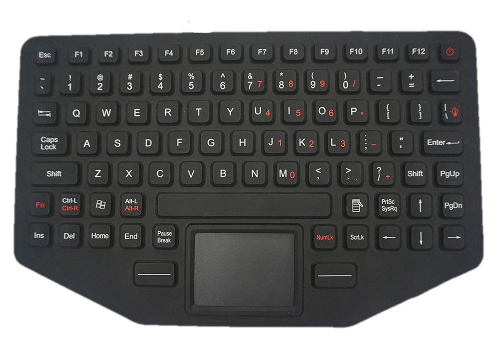 ACT POWER Silicon Rubber Keyboard with Touchpad, Panel Mount, Military Standard