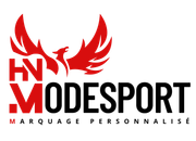 Logo MODESPORT avec des ailes rouges et le texte « Marquage personnalisé »