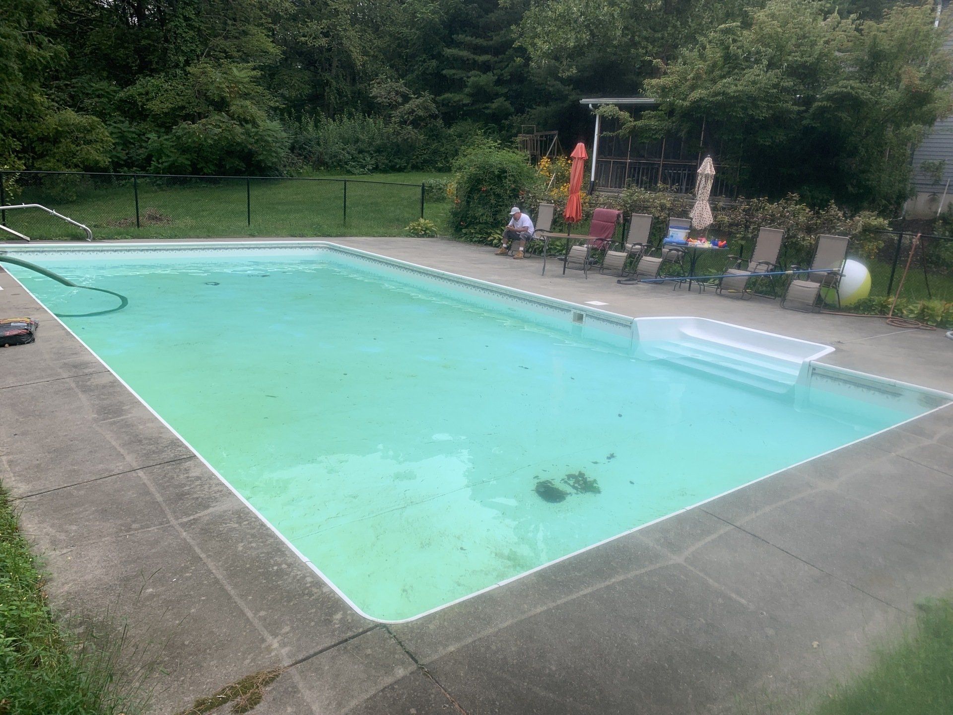 Before new pool liner