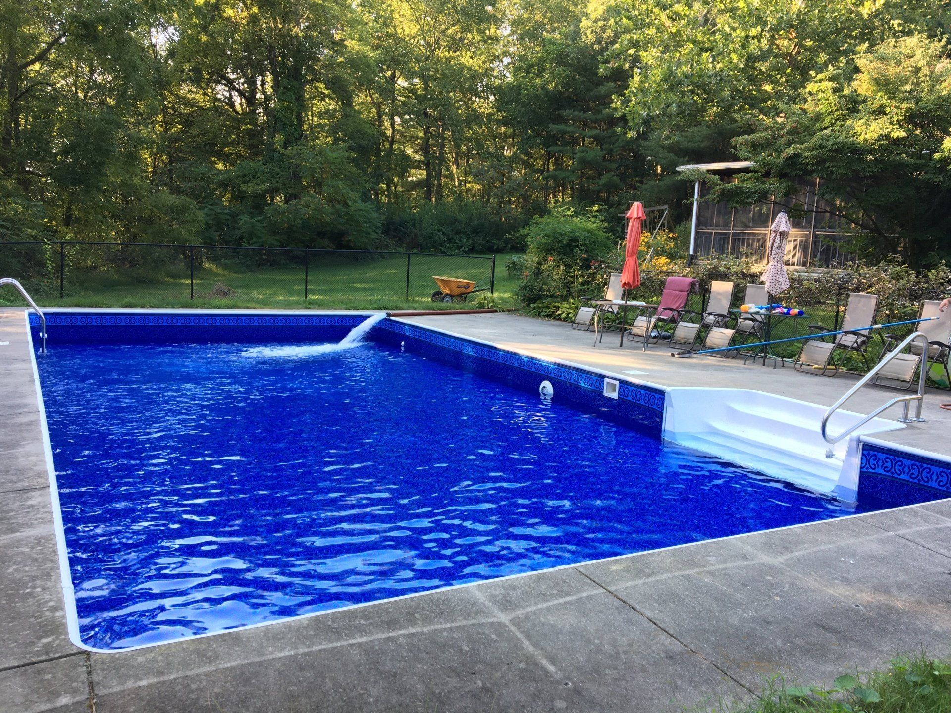 After new pool liner