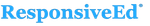 The logo for responsive ed is blue and white on a white background.