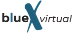 The blue x virtual logo is on a white background.