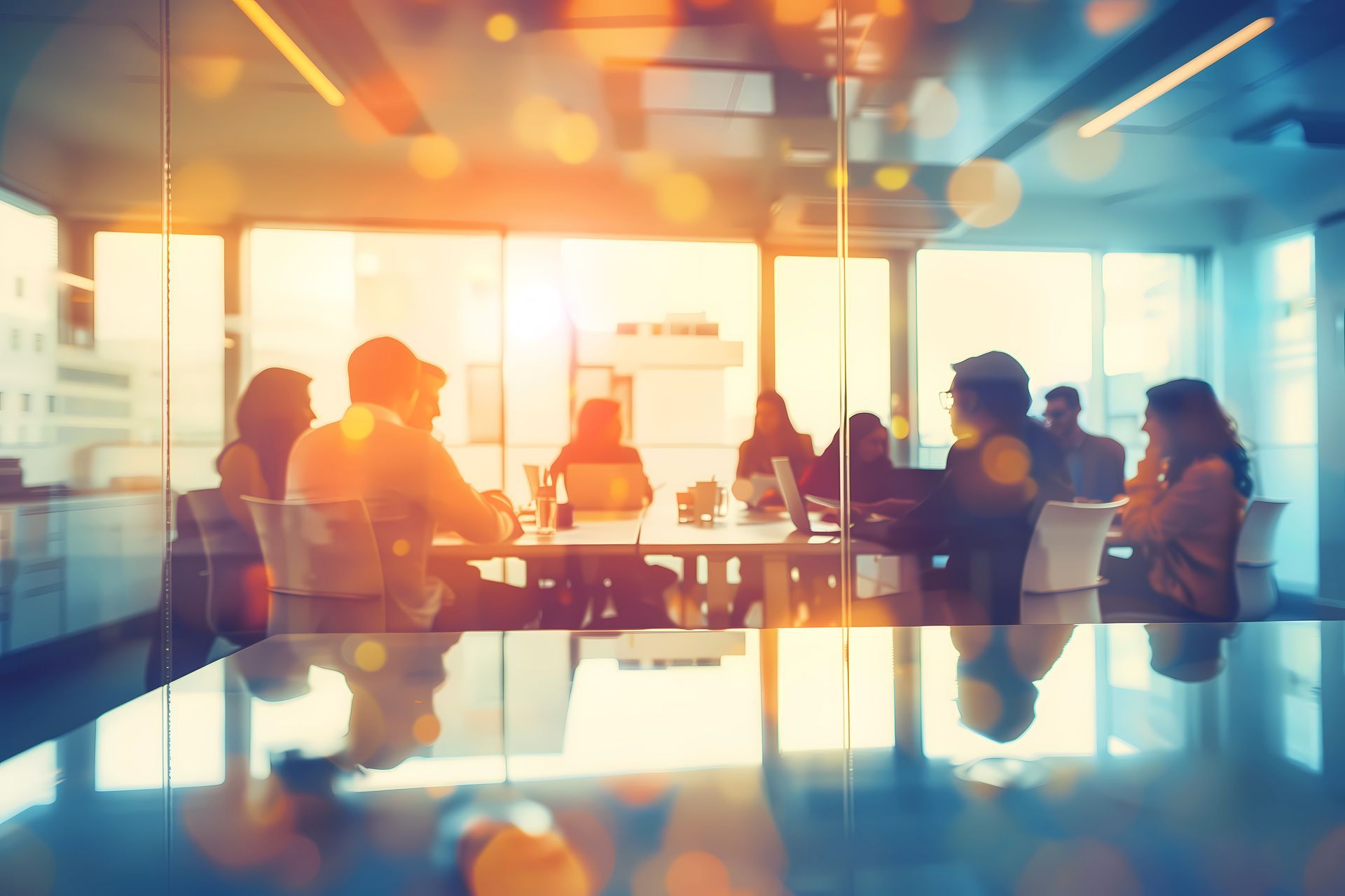A Group Of People Are Sitting Around A Table In A Conference Room — Hillery Group in Bowen, QLD