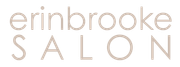Erinbrooke SALON logo in light gray text.
