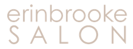 Erinbrooke SALON logo in light gray text.