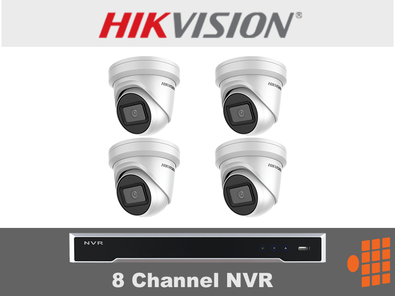 A hikvision 8 channel nvr system with four cameras