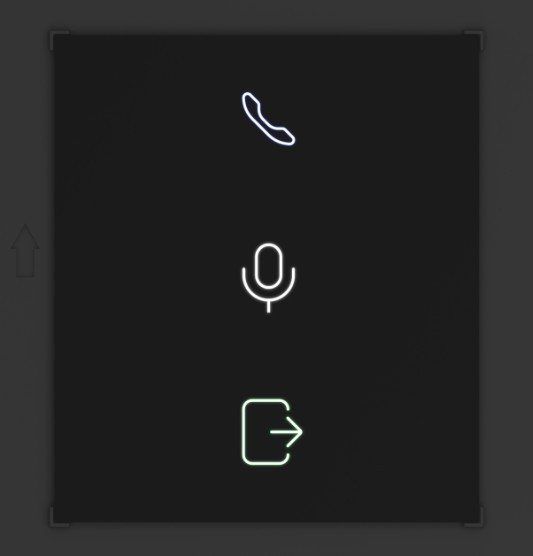A phone , microphone , and arrow icons on a black background