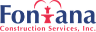 Fontana Construction Services, Inc. logo: Blue "Fontana" with a red fountain icon above, and Construction Services, Inc.