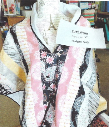 A lined boxy zipper bag is sitting on a table.