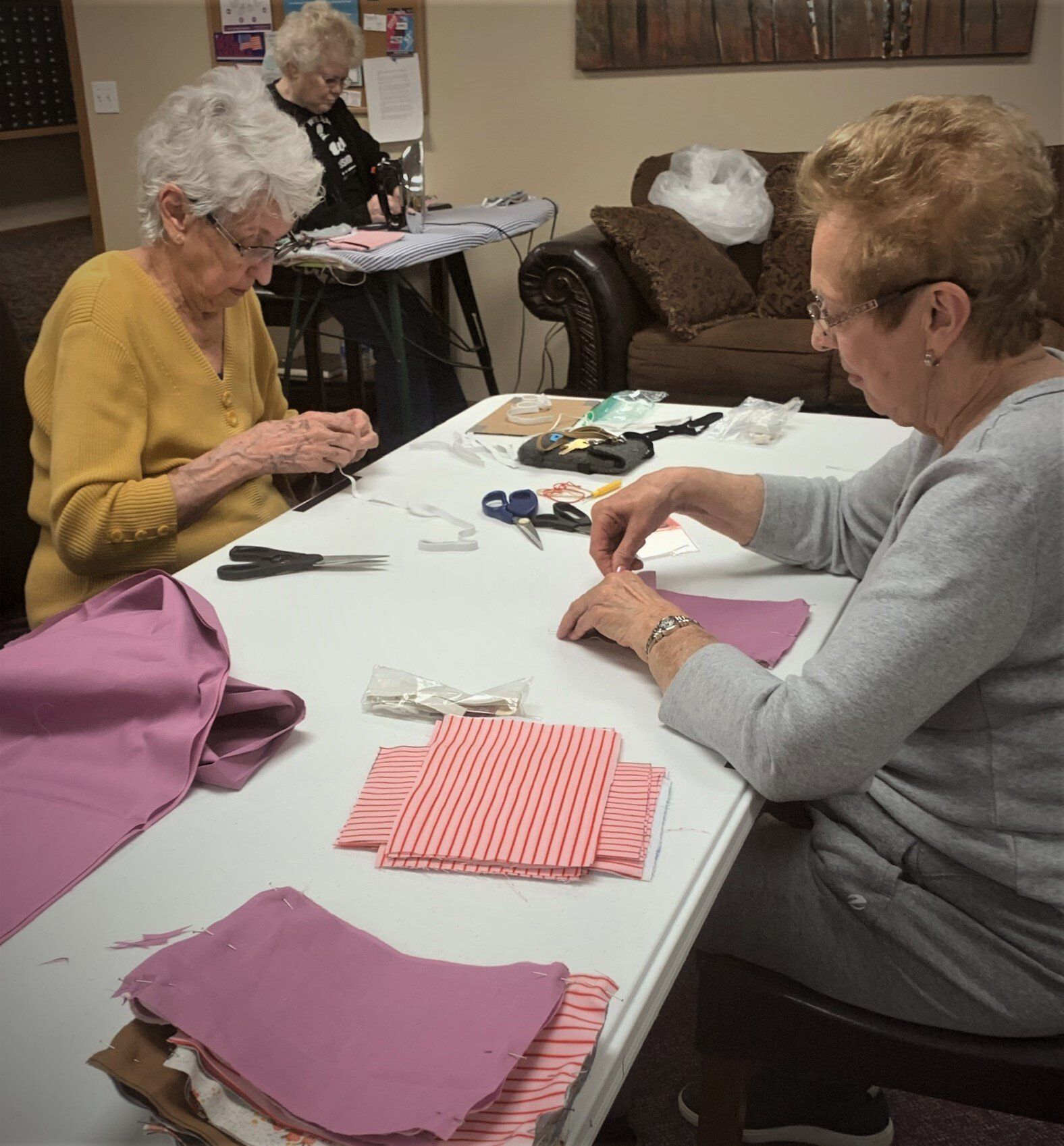 Senior Women Working on Sewing Project