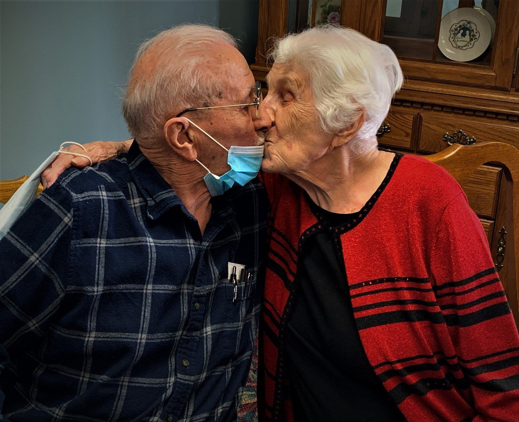 Senior Couple Kissing